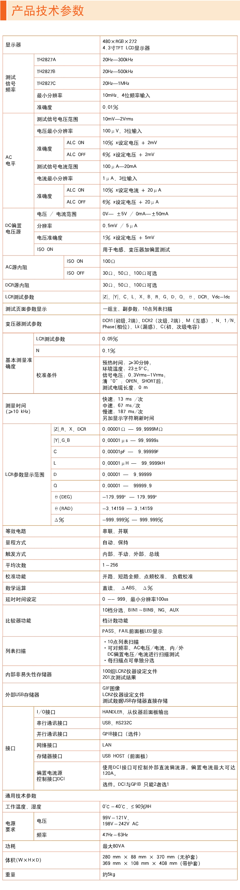 TH2827C型LCR數字電橋(圖1)